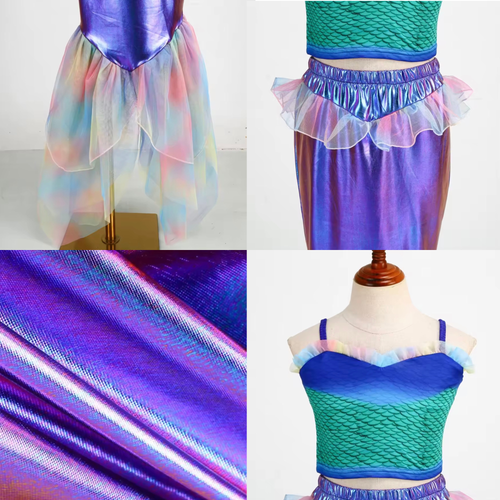 Girls Mermaid Costume with Shimmering Tail | Kids Mermaid Dress-Up Outfit