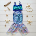 Girls Mermaid Costume with Shimmering Tail | Kids Mermaid Dress-Up Outfit