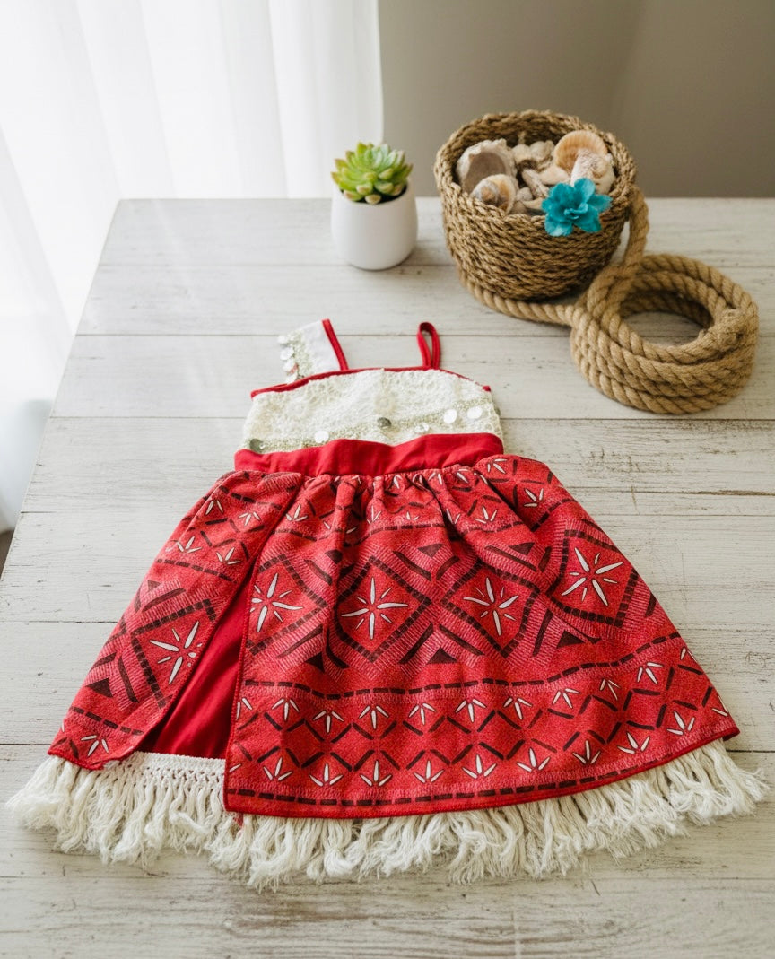 Girls Island Princess Costume Dress | Tropical Princess Fancy Dress for Kids | Birthday, Halloween & Dress Up