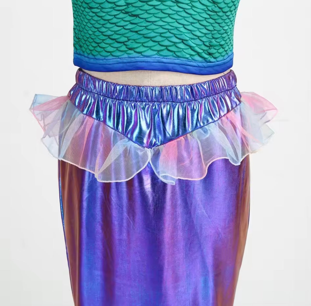 Girls Mermaid Costume with Shimmering Tail | Kids Mermaid Dress-Up Outfit