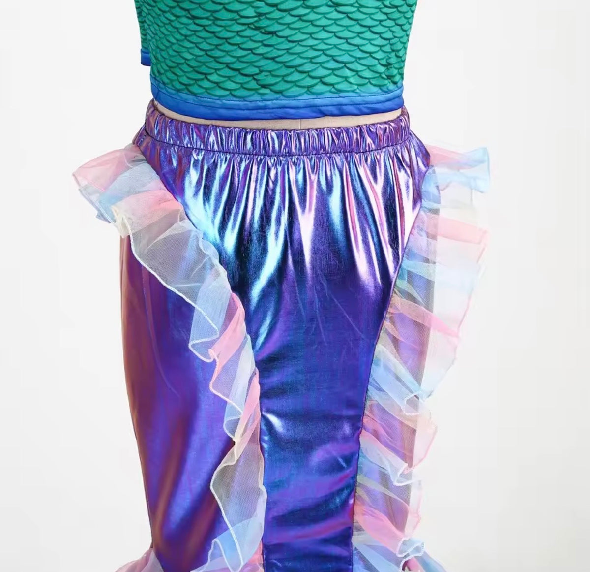 Girls Mermaid Costume with Shimmering Tail | Kids Mermaid Dress-Up Outfit