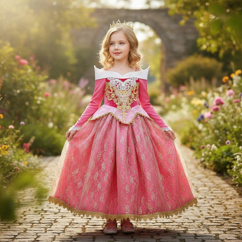 Girls Pink Princess Dress Costume | Kids Fairytale Princess Dress for Birthday, Book Week & Halloween