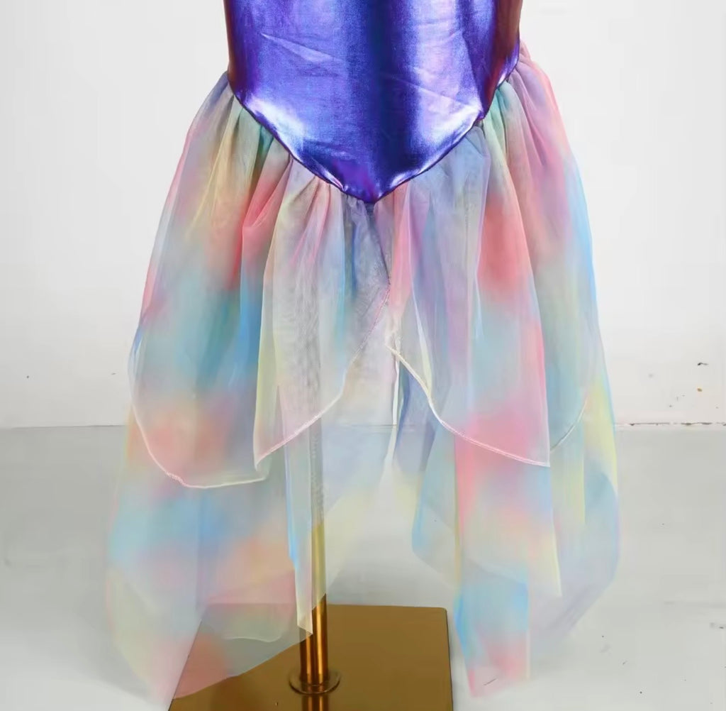 Girls Mermaid Costume with Shimmering Tail | Kids Mermaid Dress-Up Outfit